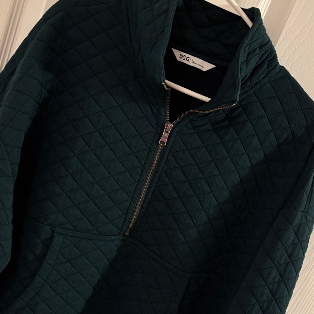 DSG Quilted Half-Zip Pullover Sweatshirt - Deep Green